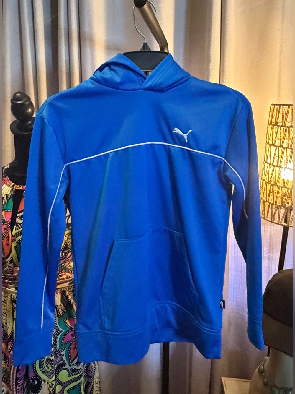 Puma Royal Blue Hooded Sweatshirt with White Logo